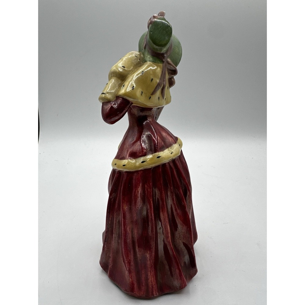 Vintage Ceramic Victorian Lady Figurine The Ermine Coat Winter Christmas 7" - Picture 5 of 16